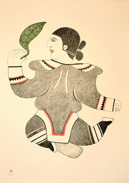 1985 DANCER WITH LEAF by Pitaloosie Saila