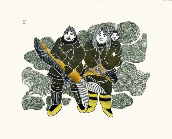 1983 FAMILY OF FISHERMEN by Mayoreak Ashoona