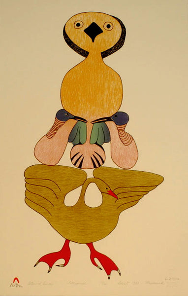 1983 TOTEM OF BIRDS by Mayoreak Ashoona
