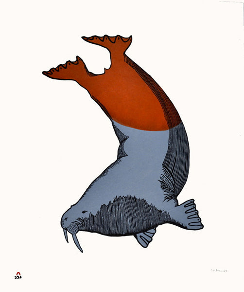 2014 DIVING WALRUS by Tim Pitsiulak